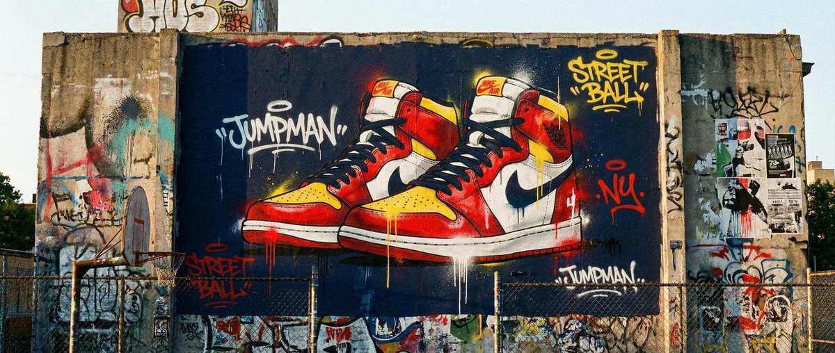 bb贝博 | AJ4最新联名款球鞋涂鸦海报